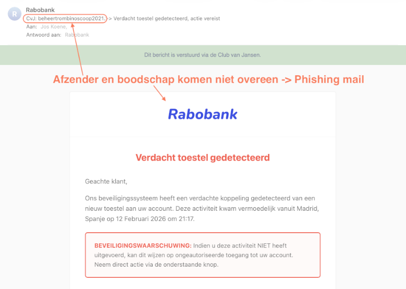 Voorbeeld Phishing